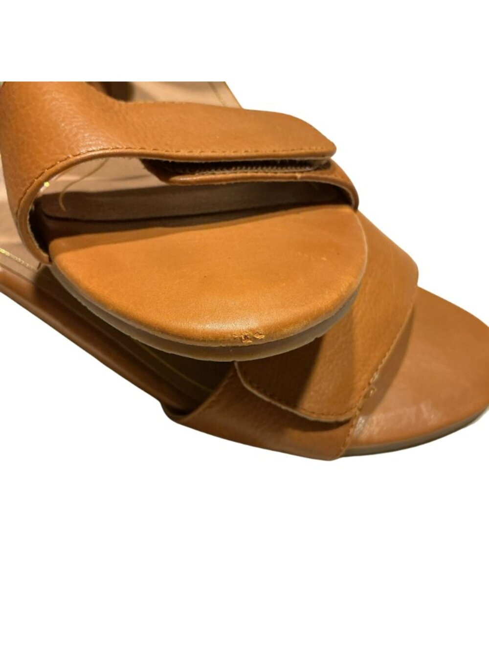 Vionic Solana Block Heel Leather Ankle Strap Sandals Womens 9 Cognac Brown - Picture 12 of 12